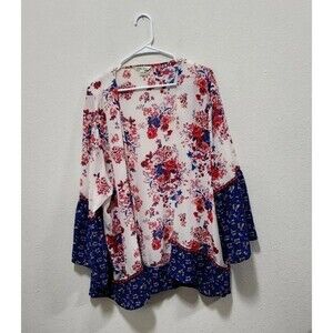 The Pioneer Womens Womens Size L XL 3/4 Sleeve Bell Sleeve Open Front Cardigan